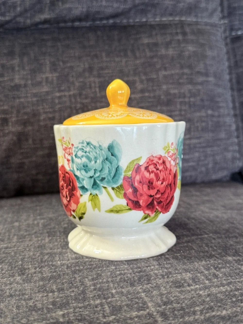 The Pioneer Woman Blossom Jubilee Stoneware Sugar Bowl Spoonful of Sugar floral